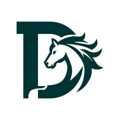 a horse with a mane on its head is printed in green.