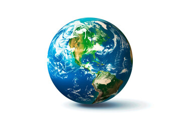 Fototapeta premium Planet earth on a white background. Illustration. Concept of healthy ecosystem and environment.