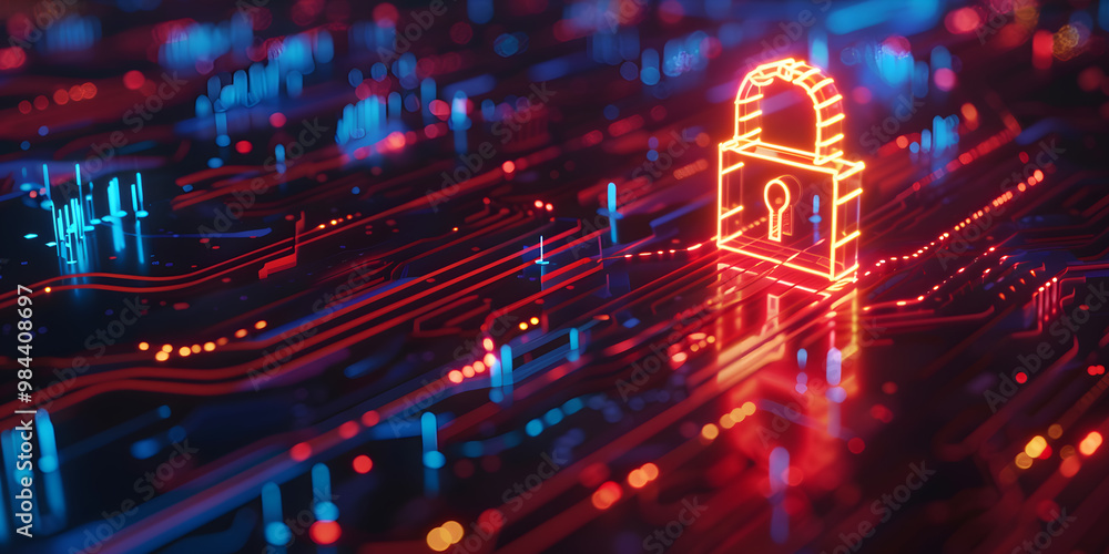 Canvas Prints cyber security background digital security banner network firewall wallpaper computer data protectio