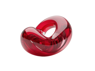 Red pacifier with silicone nipple on white background. PNG transparent.