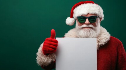 Naklejka premium Santa Claus with blank sign
