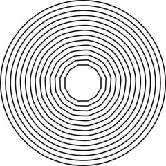 Circle line blend to polygon. Modern futuristic design element