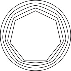 Circle line blend to polygon. Modern futuristic design element
