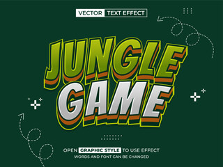 jungle game editable text, font effect, 3d text for title