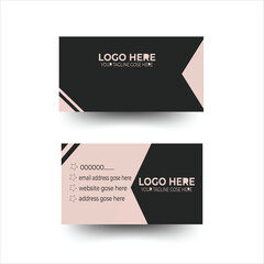 Modern and clean business card Template.black and pink business card desing Front and back side.portrait and landscape layout.