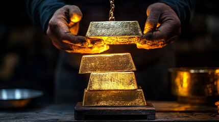 This image of a gold ingot being weighed is in high demand for wealth management services.