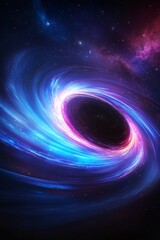Stunning Depiction of a Black Hole in Outer Space with Vivid Colors