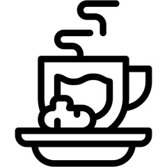 Fototapeta premium Vector Icon Ginger Tea, Hot Drink, Tea, Cup, Beverage, Tea Cup