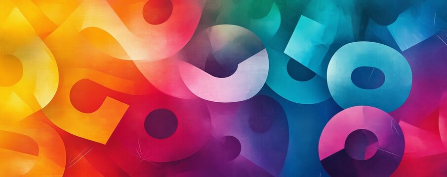 Vibrant Mathematical Symbols Seamless Fabric Design for Modern Trends and Education with Gradient Effect for Wallpaper or Textile Printing, Copy Space