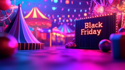 Carnival-Themed Black Friday Banner with Circus Font