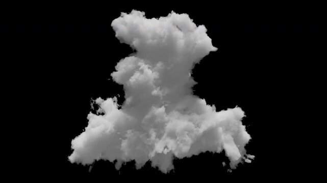 3D big cloud with alpha channel and looping animation. Slowly transforms in space