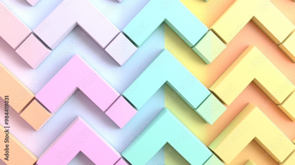 Poster modern and colorful geometrical shapes forming a seamless pattern, ideal for websites, posters or pr
