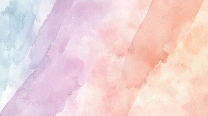 Obraz premium Watercolor paint is creating a gradient from blue to pink with brushstrokes visible on white paper. This background is perfect for feminine and romantic projects