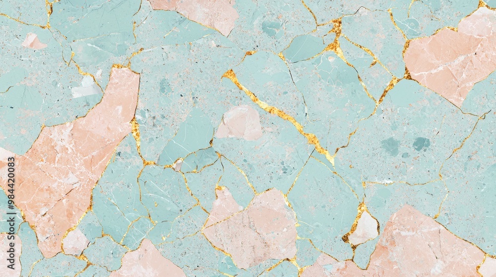 Poster Abstract background showing a luxurious marble texture with a pattern of golden veins covering the surface, perfect for adding a touch of elegance to any design