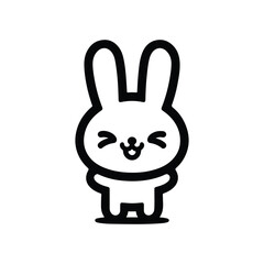 Kawaii rabbit silhouette ,icon ,vector