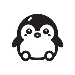 Kawaii penguin silhouette ,icon ,vector