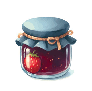 recommend clip art: jam. watercolor illustration of jam jar