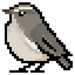 Fototapeta premium ドット絵, アニマルイラスト, ウグイス