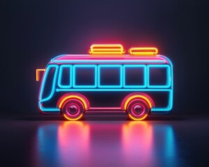 Neon Bus Icon