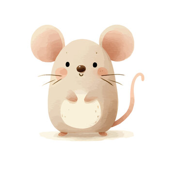 recommend clip art: cute mouse. watercolor illustration of mouse