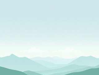 Serene Pastel Gradient Mountain Landscape Panoramic Background