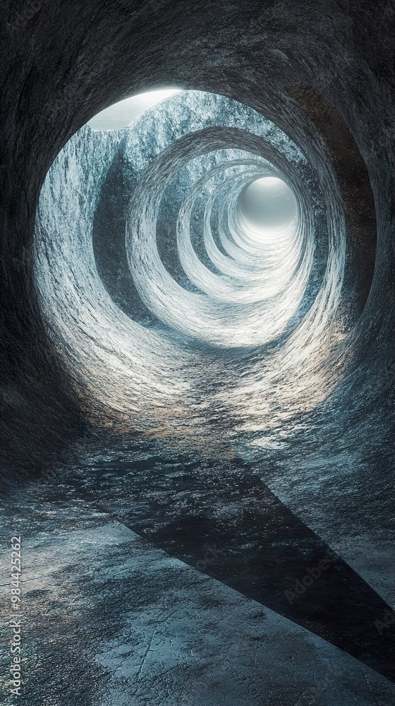 Wall mural abstract tunnel architecture: a journey through circular forms