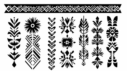 Collection of Black and White Geometric Patterns and Designs for Digital Art Projects and Creative Design