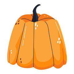 Adorable attractive illustration of the vegetable pumpkin, courgette for your design for the holiday Halloween.  Harvest. Thanksgiving graphics for stickers, ad, patterns, poster