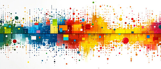 Vibrant abstract artwork featuring colorful patterns and shapes, perfect for energizing any space or project.