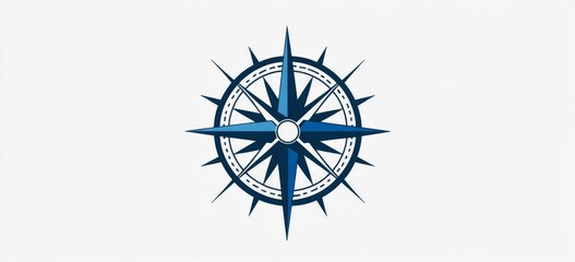  logo featuring an ocean blue compass  without text