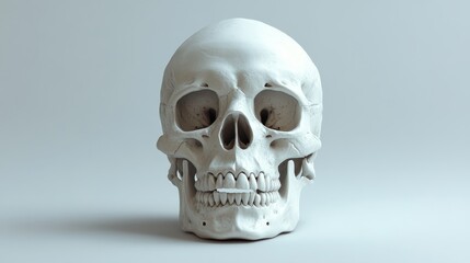 Obraz premium A white skull is shown in a close up