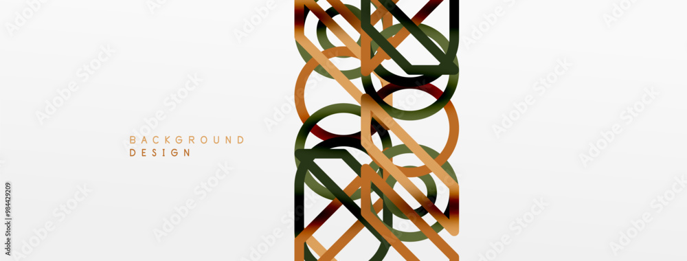 Poster Abstract background - colorful circle lines technology or business digital template