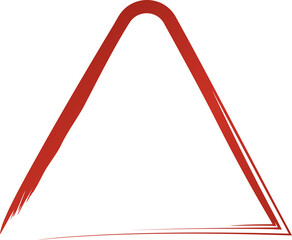 Red triangle frame brush strokes