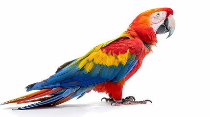 Fototapeta premium magnificent realistic Scarlet Macaw on white background