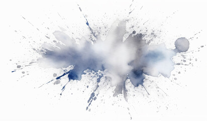 Fototapeta premium Silver watercolor splash on white