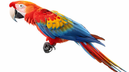 Fototapeta premium magnificent realistic Scarlet Macaw on white background