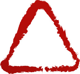 Red triangle frame brush strokes