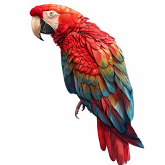 Fototapeta premium magnificent realistic Scarlet Macaw on white background