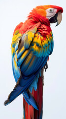 Obraz premium magnificent realistic Scarlet Macaw on white background
