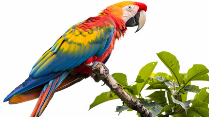 Obraz premium magnificent realistic Scarlet Macaw on white background