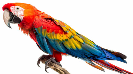 Fototapeta premium magnificent realistic Scarlet Macaw on white background
