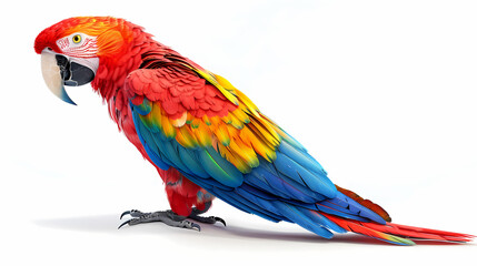 Fototapeta premium magnificent realistic Scarlet Macaw on white background