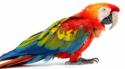 Fototapeta premium magnificent realistic Scarlet Macaw on white background
