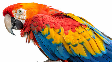 Obraz premium magnificent realistic Scarlet Macaw on white background