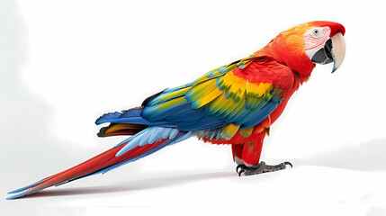 Fototapeta premium magnificent realistic Scarlet Macaw on white background