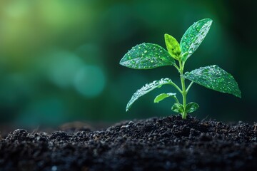 Green Sprout Growing in Soil.