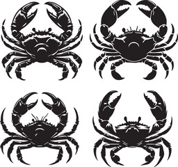 Crab silhouette, Crab icon, Crab vector, 