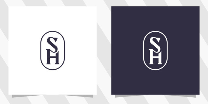 letter sh hs logo design vector