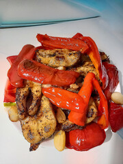 Pike prepared with peppers