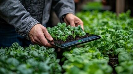 AI-powered crop rotation plans being analyzed on a farm's digital dashboard, ensuring sustainable farming practices